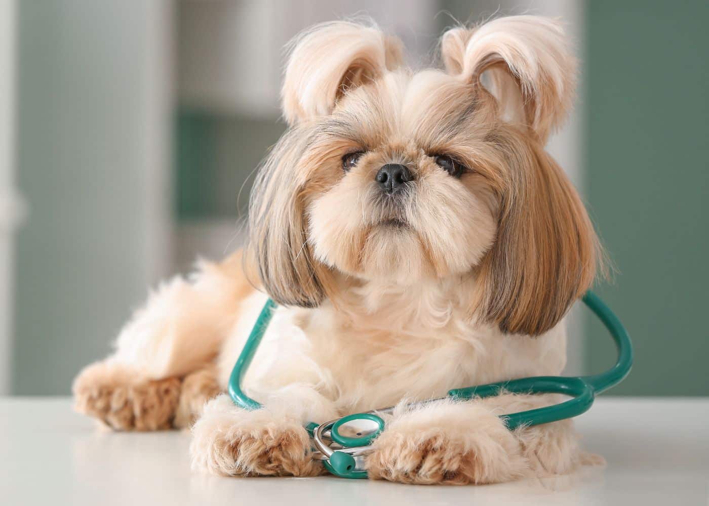 A dog with a stethoscope
